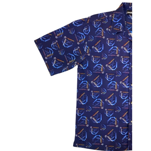 PACO Mens Shirt Medium Button Up Short Sleeve Blue Classic Styling Design - Picture 3 of 9